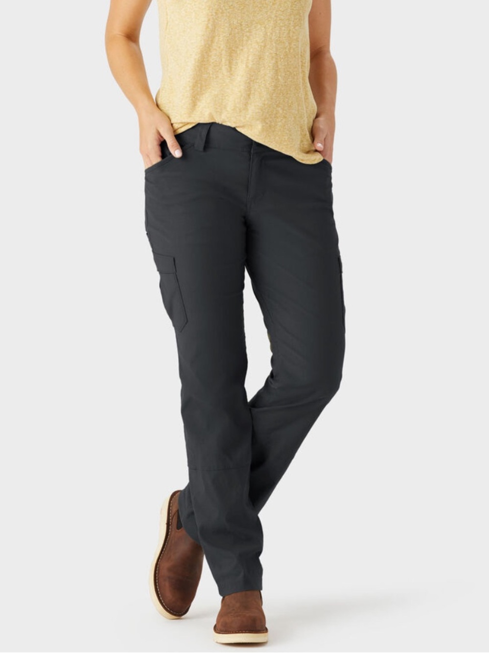 {Duluth} "Dry on the Fly Bootcut Pants" Navy Blue Ink Ripstop Convertible WAP5